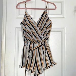 Buckle Stripped Romper